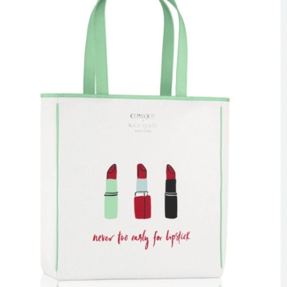 Clinique x Kate Spade New York Set Shopping Tote & Makeup Pouch - Picture 2 of 14
